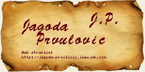Jagoda Prvulović vizit kartica
